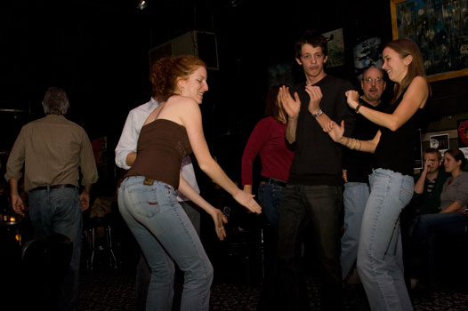 Fans dancing