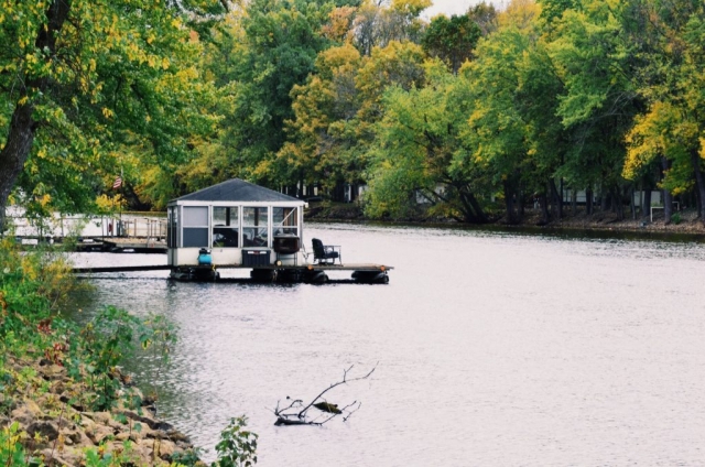 Somewhat unique to the area, many local fisherman have covered rafts right on the river for comfortable fishing in the spring, summer and fall.