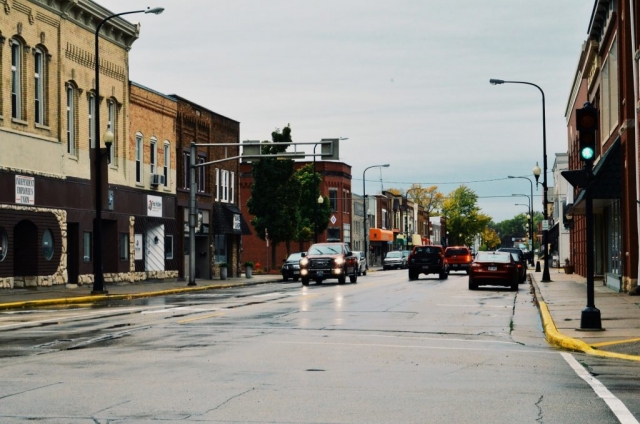 The “main street” in New London is North Water Street, which is home to a bakery, local restaurants and small businesses to name a few.