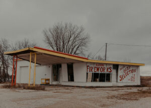 Abandoned Firework Stand, Albion. Nov. 16, 2022.